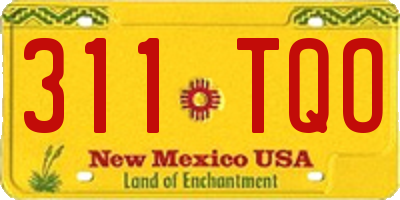NM license plate 311TQO