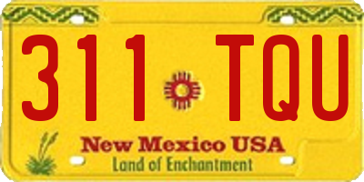 NM license plate 311TQU