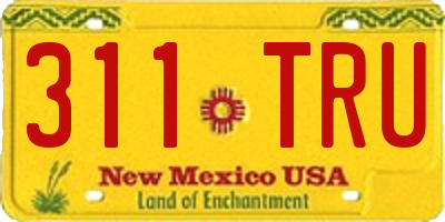 NM license plate 311TRU