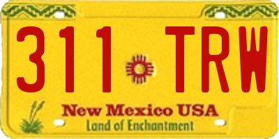 NM license plate 311TRW