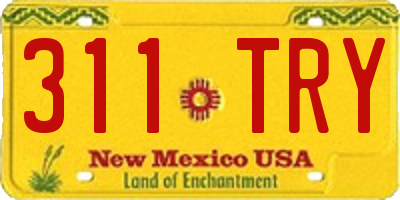 NM license plate 311TRY
