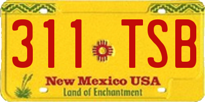 NM license plate 311TSB