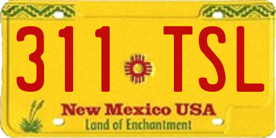 NM license plate 311TSL
