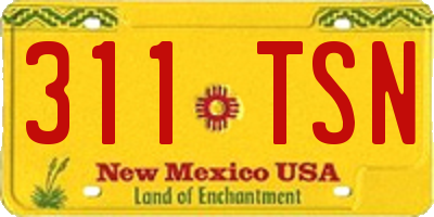 NM license plate 311TSN
