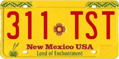NM license plate 311TST