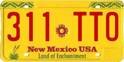 NM license plate 311TTO