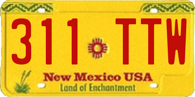 NM license plate 311TTW