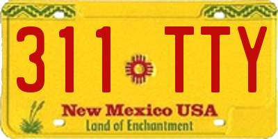 NM license plate 311TTY