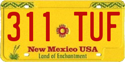 NM license plate 311TUF