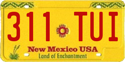 NM license plate 311TUI