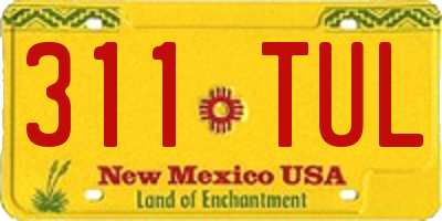 NM license plate 311TUL