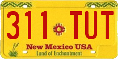 NM license plate 311TUT