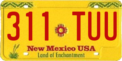 NM license plate 311TUU