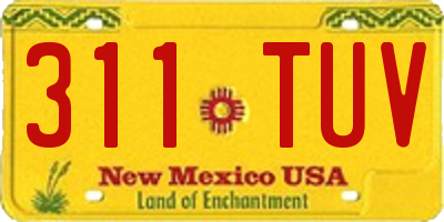 NM license plate 311TUV