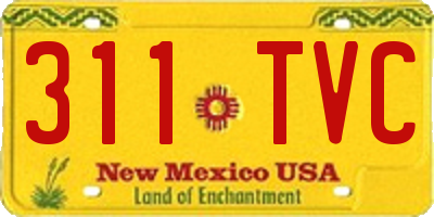 NM license plate 311TVC
