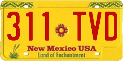 NM license plate 311TVD
