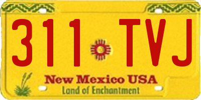 NM license plate 311TVJ