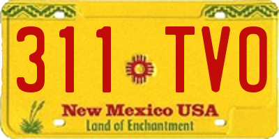 NM license plate 311TVO