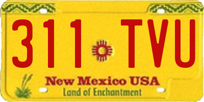 NM license plate 311TVU