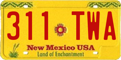 NM license plate 311TWA