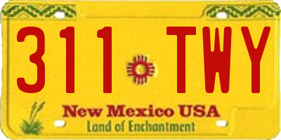 NM license plate 311TWY