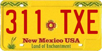 NM license plate 311TXE