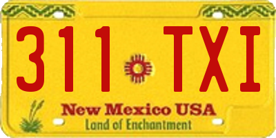 NM license plate 311TXI