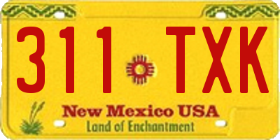 NM license plate 311TXK