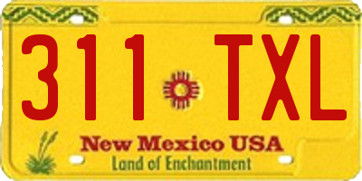 NM license plate 311TXL