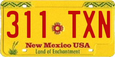 NM license plate 311TXN