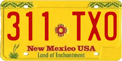 NM license plate 311TXO