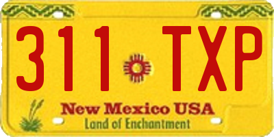 NM license plate 311TXP