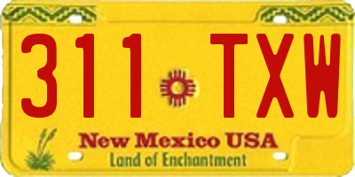 NM license plate 311TXW