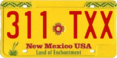 NM license plate 311TXX