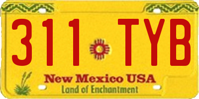 NM license plate 311TYB
