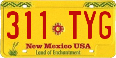 NM license plate 311TYG