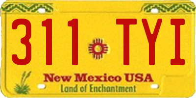NM license plate 311TYI