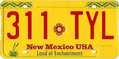 NM license plate 311TYL