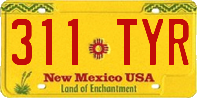 NM license plate 311TYR