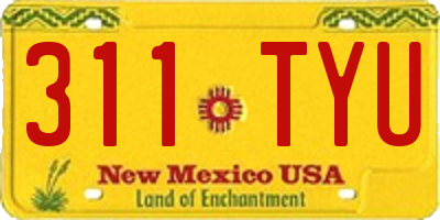 NM license plate 311TYU