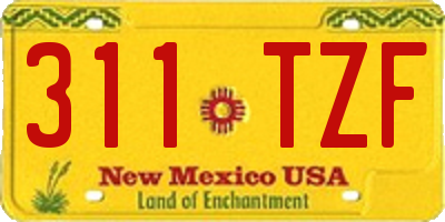 NM license plate 311TZF