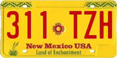 NM license plate 311TZH