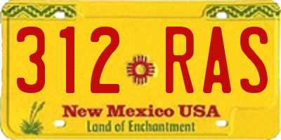 NM license plate 312RAS