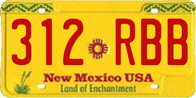 NM license plate 312RBB