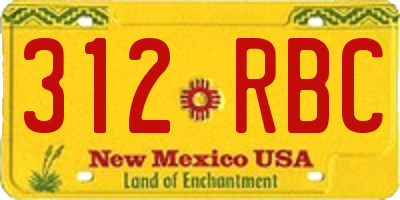 NM license plate 312RBC