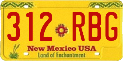 NM license plate 312RBG