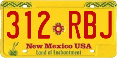 NM license plate 312RBJ
