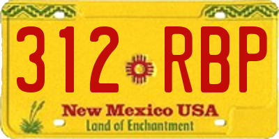 NM license plate 312RBP