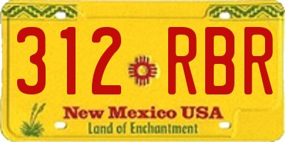 NM license plate 312RBR