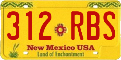 NM license plate 312RBS